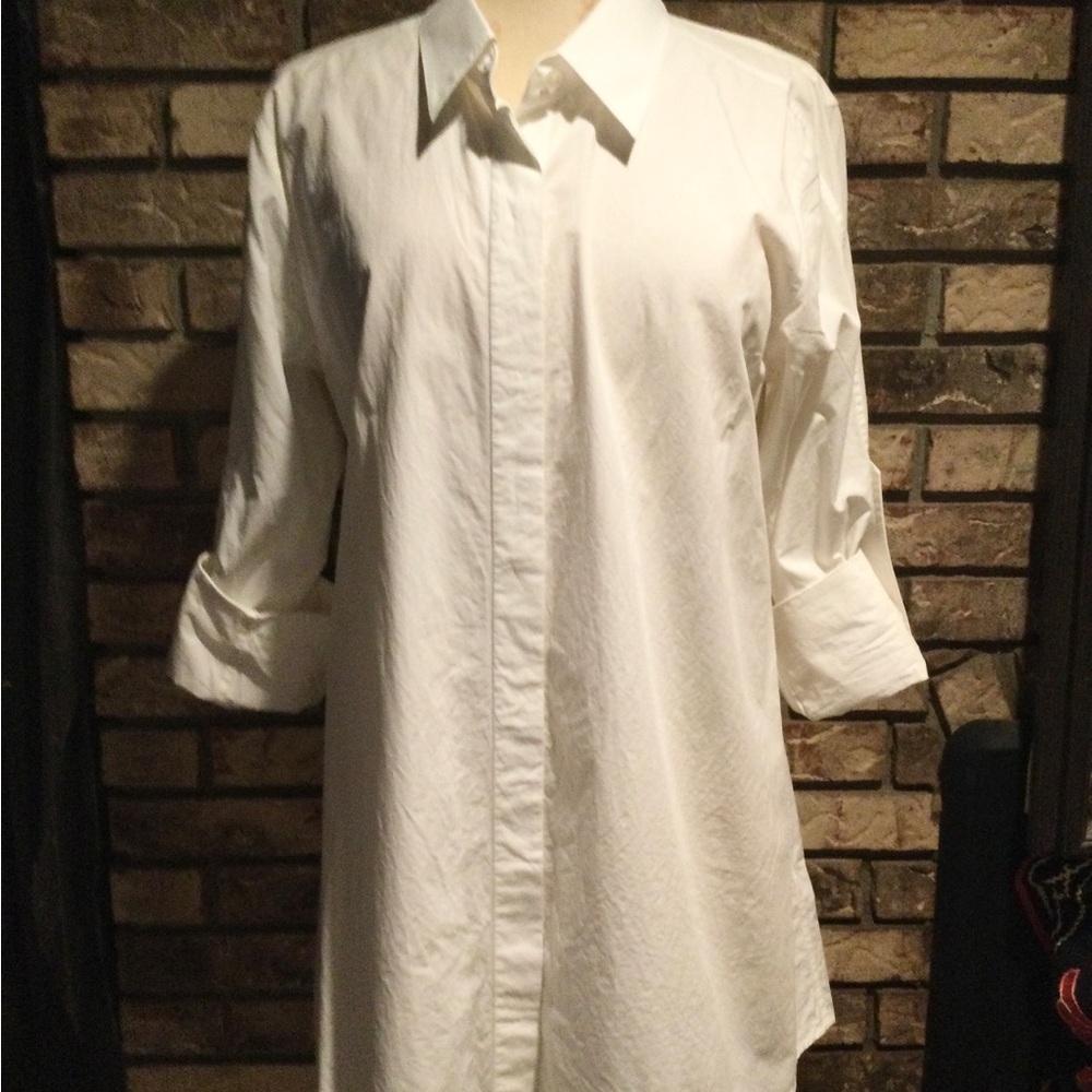 NWOT DONNA KARAN KNEE LENGTH COTTON SHIRT